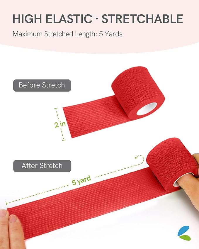 FriCARE Self Adhesive Bandage Wrap, Medical Tape in First Aid Kit, Cohesive Bandages for Wounds Sport Vet, 2 inches X 5 Yards 6 Rolls, Mystic Twilight