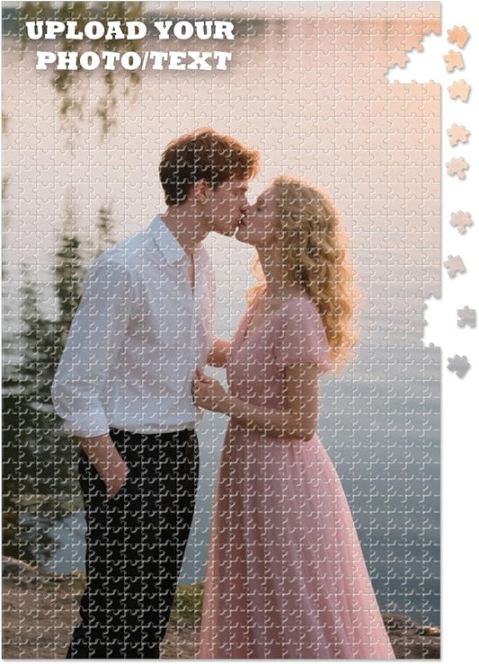 Custom Photo Puzzle, Personalized 1000 Piece Jigsaw Puzzle from Your Photos, Custom Puzzle Gift for Family, Pets, Wedding, Anniversary,Christmas, Adults, and Couples(1000-vertical)