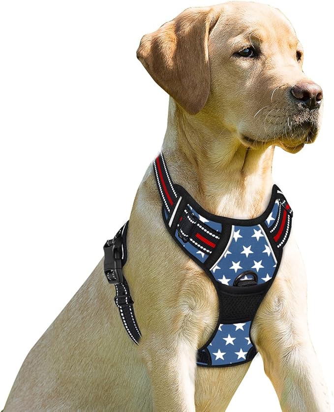 BARKBAY No Pull Dog Harness Front Clip Heavy Duty Reflective Easy Control Handle for Large Dog Walking(Star,XS)