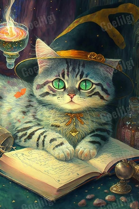 1000 Pieces Wooden Jigsaw Puzzle Adults for All Witch Cat Magic Book Very Proud Challenge - Enjoy The Dream of Traveling The World Anytime, Anywhere 29.6 X 19.7 inch
