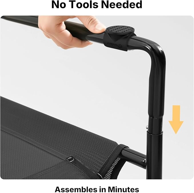 Veehoo Original Outdoor Elevated Dog Bed, Cooling Raised Dog Cot for Large Dogs, Portable Standing Pet Hammock Platform with Washable Breathable Mesh, No-Slip Feet, XX-Large, Black, CWC2201