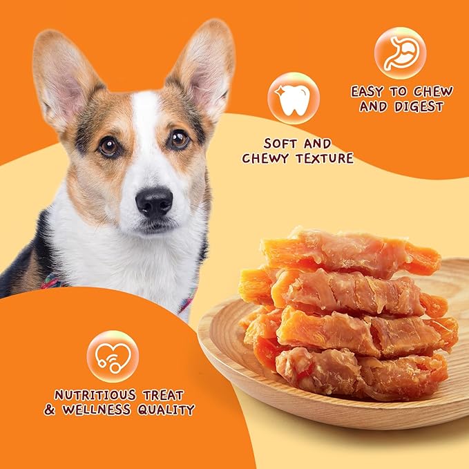 Jungle Calling Chicken & Sweet Potato Dog Treats – Gluten-Free, Grain-Free, High-Protein Natural Chews for Medium/Large Breeds, Edible Pet Snacks,10.6 oz