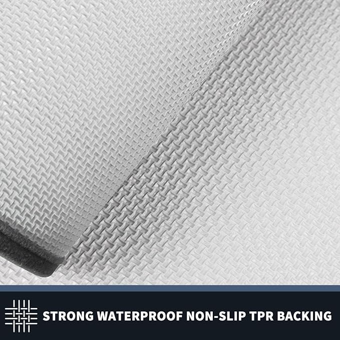 PURRUGS Dirt Trapping Door Mat 24" x 84", Non-Slip/Skid Machine Washable Entryway Rug, Shoes Scraper, Area Rug, Super Absorbent Welcome Mat for Muddy Wet Shoes and Paws, Light Grey & Dark Grey