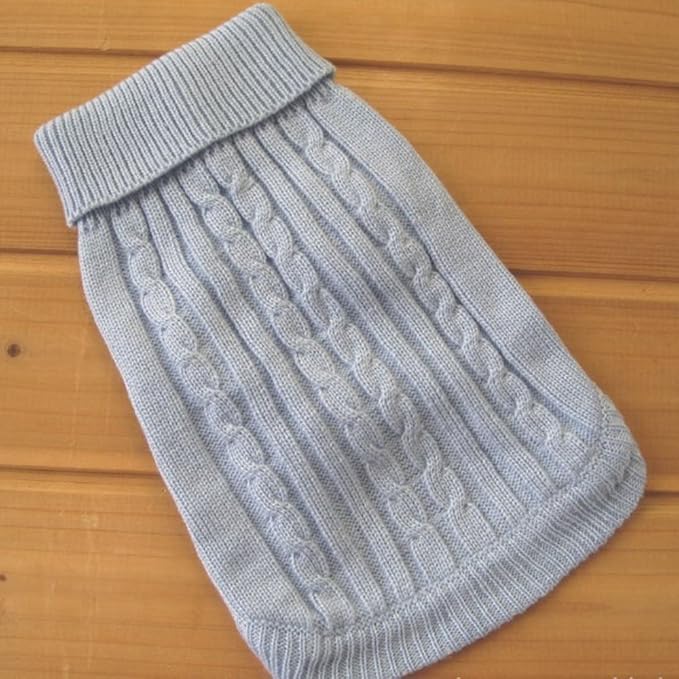 Tangpan Turtleneck Classic Straw-Rope Pro Pet Dog Sweater Apparel(Blue,XS)
