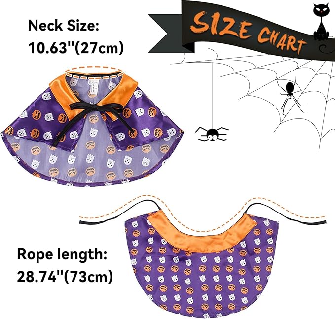 PETLESO Halloween Pets Costume for Cats, Small Dogs, Rabbits Cat Cape Cosplay Party Dog Cloak Costume Cat Halloween Costumes