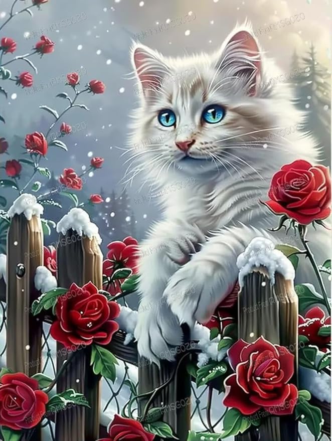 500 Piece Puzzles - Rose Kitty - Fun Family 500 Piece Jigsaw Puzzle, 15 X 20 Inch, Recyclable Wooden Puzzle Pieces, Favorite Room Decor Or Gifts