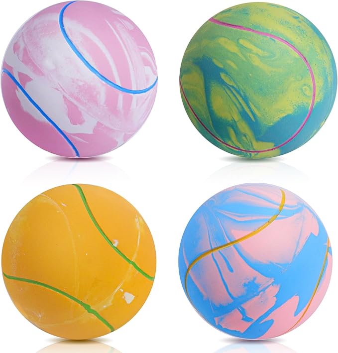 SCHITEC Dog Squeaky Toy Balls, Puppy Tennis Balls for Fetch Play, Interactive Latex Squeak Pet Toy for Puppies Mini Breed Small Dogs