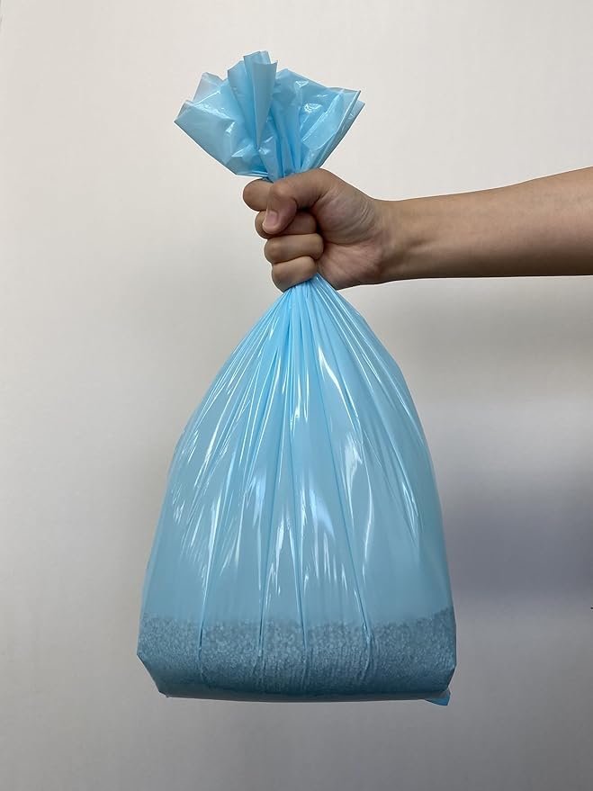 Best Odor-Sealing Cat Poop Bags, BOS for Pet Waste & Kitty Litter - Disposal Bags - Scent & Smell Free (60 bags) [Size: L, Color: Light blue] NOT a litter box liner (Pack of 2)