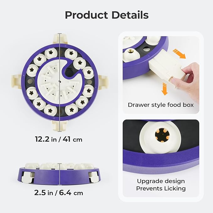 Dog Puzzle Toys 3 Levels, Interactive Cognitive Toy for Smart Dogs, Food Puzzles Game for IQ Training Brain Mental Stimulation, Slow Feeder Treat Dispenser for Large Medium Small Dogs