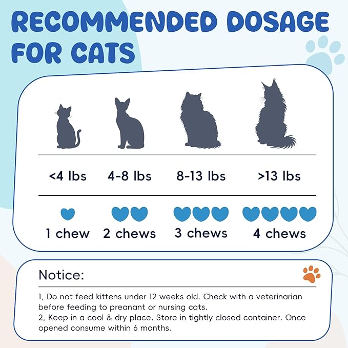 Calming Chews for Cats 200 PCS Cat Calming Treats with Chamomile & Melatonin for Cats Travel, Vet Visits, Separation Anxiety, Chicken Flavor