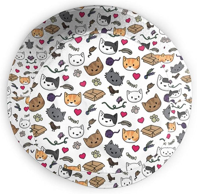 Funny Cute Cats Bucket Hats for Women Men Cartoon Pattern Fisherman Hat Packable Sun Hats