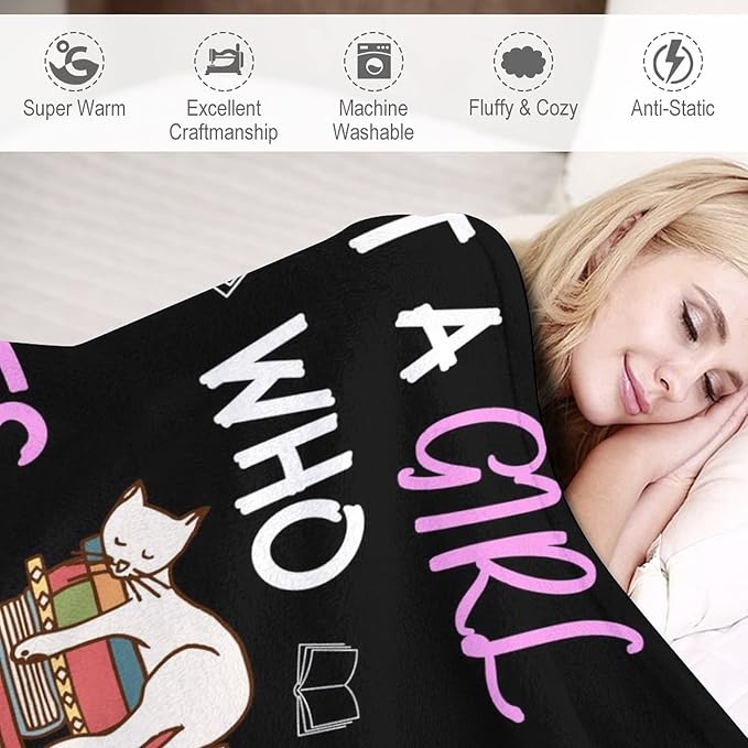 Personalized Cat Blanket Gifts with Name - 50"x60" Cute Throw Blanket for Adults Kids - Black Soft Plush Throws for Bed, Couch & Travel