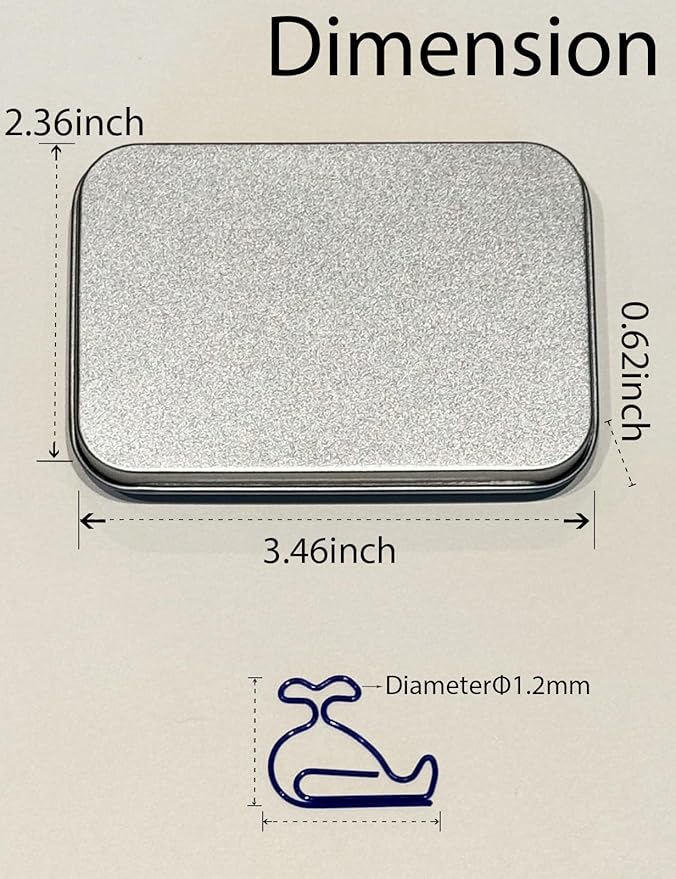 Cute Paper Clips, 60 PCS Whale Shaped Paper Clips Animal Bookmarks Clips, Assorted Colors, Fun Office Gifts for Women Men Coworkers Teachers Students Girls Boys, Christmas Gifts