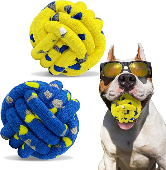 Magicorange Dog Balls 2 Pack Tennis Ball Toys Dog Toy for Aggressive Chewers Indestructible Teething Chew Toys Water Toy Fetch Ball for Dogs