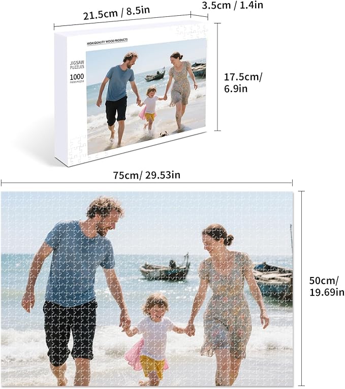 Custom Photo Puzzle, Personalized 1000 Piece Jigsaw Puzzle from Your Photo, Custom Puzzle Gift for Family, Pets, Wedding, Anniversary, Adults, Christmas and Couples(1000-horizontal)