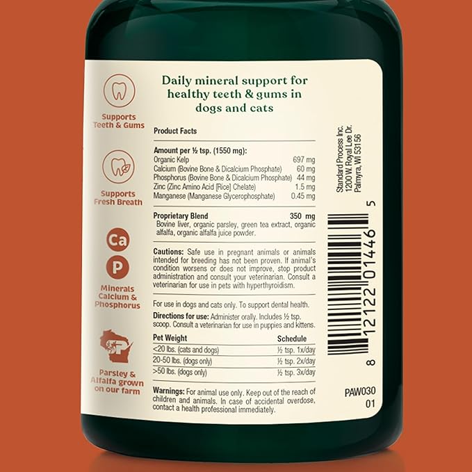 Spirited Paw Pet Wellness Bundle - Dental & Probiotic Support for Cats and Dogs - Teeth Powder & Gut Health Capsules for Oral and Digestive Health - 165 g Powder & 90 Capsules