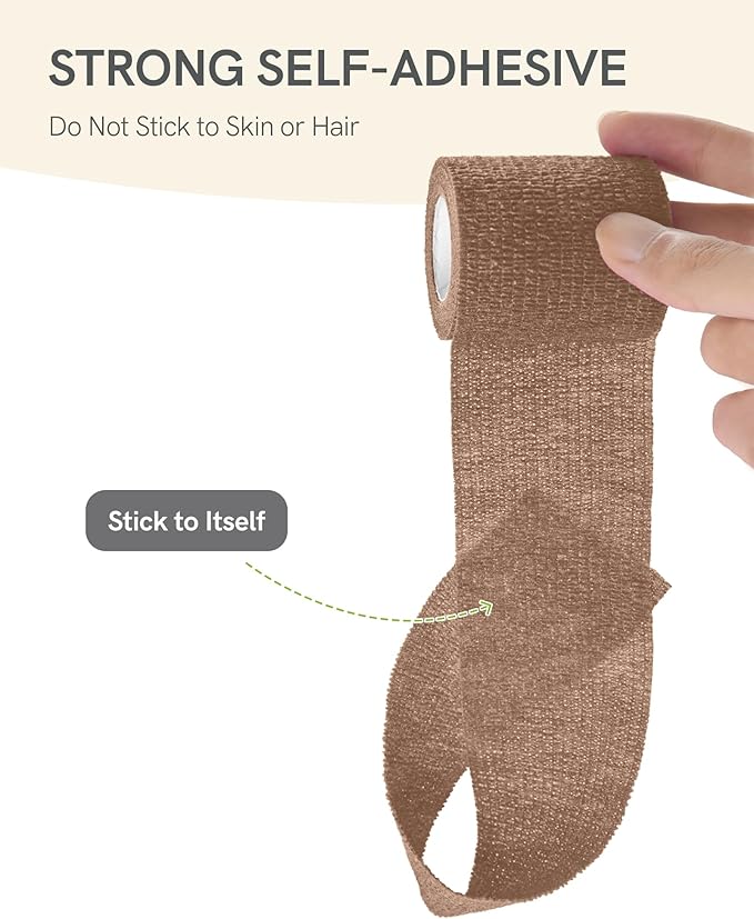 FriCARE Self Adhesive Bandage Wrap, Medical Tape in First Aid Kit, Cohesive Bandages for Wounds Sport Vet, 2 inches X 5 Yards 6 Rolls, Ocean Depth