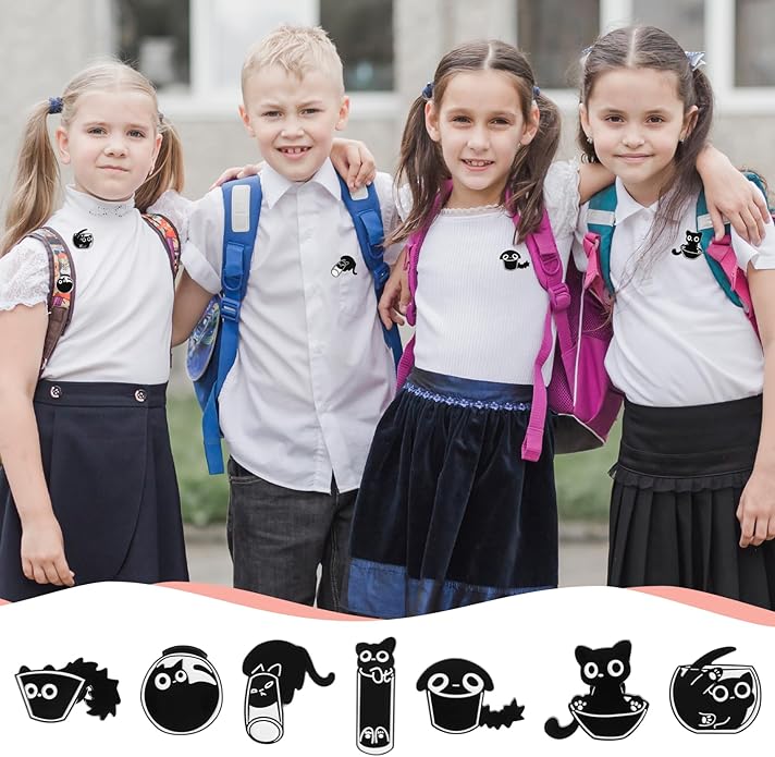 7 Pcs Enamel Pin Funny Reading Animal Brooch Alloy Cute Cartoon Lapel Pins Cat Clip Decoration Badges for Backpacks Clothes Jackets Bags Hat