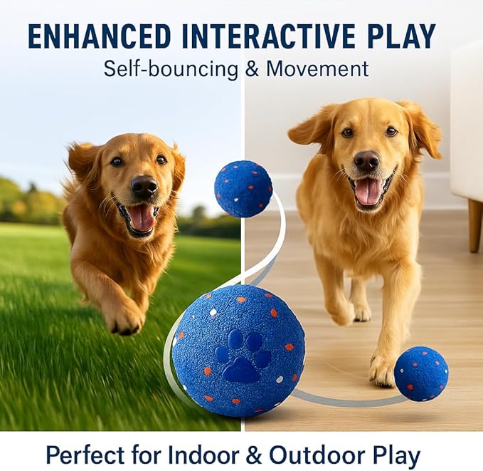 2025 Upgraded Smart Interactive Dog Toy, Durable E-TPU Material, Built-in Anti-mistouch Switch, for Large, Medium, and Small Dogs – Dog Toys to Keep Them Busy Indoors & Outdoors
