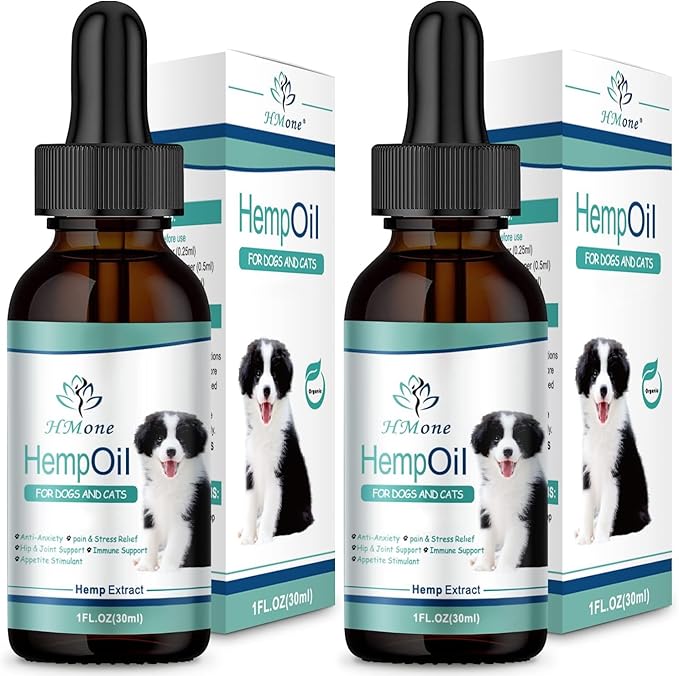 (2 Pack) Max Potency Hemp Oil for Dogs & Cats - Help Anxiety Stress Pain Inflammation Arthritis Aggressive Relax Sleep Allergies Seizures Relief - Treats Chews Joint & Hip - Organic Pet Calming Drops