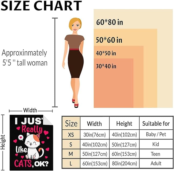 Cat Blanket Gifts - 30"x40" Cute Throw Blanket for Adults Kids - Pink Soft Plush Throws for Bed, Couch & Travel