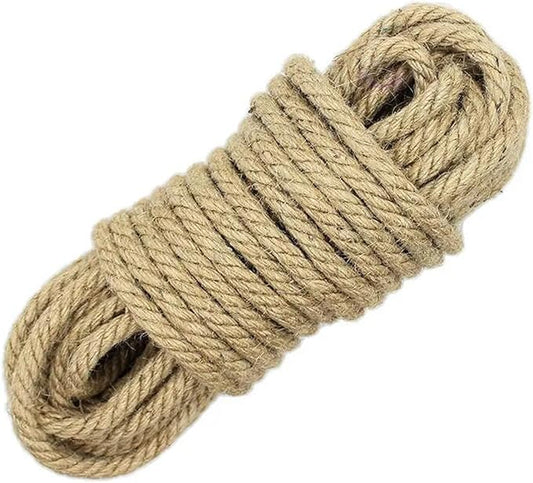 5/16 inch (8mm) x 164 ft (50Meter) Natural Sisal Hemp Rope Heavy Duty Thick Twine for Cat Scratcher Post Tree, Garden, Binding, Crafts Packing Material