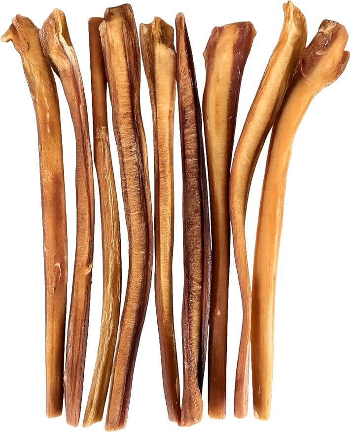 Wild Wolf 12-inch Half-Cut Bully Sticks (1 Pound/~12 Sticks) 100% Natural and Full of Nutrients - Best for Small to Medium Dogs - Natural Toothbrush - Hand-Inspected and Packed with Love in The USA