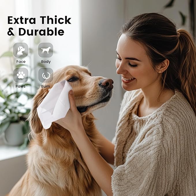 Gardner Pet Bamboo Dog Wipes for Paws and Butt, Dog Cleaning Wipes Deodorizing & Soothing Pets Wipes with Coconut Oil, Extra Thick Cat Wipes Cleaning Fur and Butt, Puppy Wipes, 400 Count