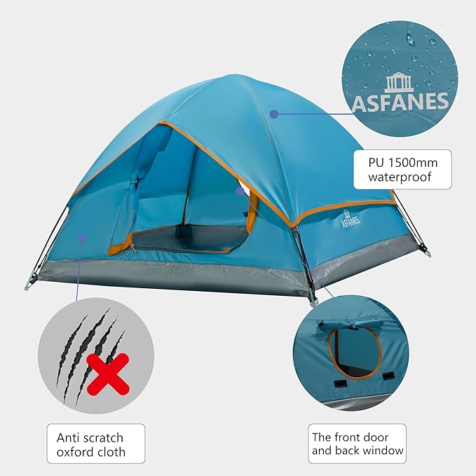 Outdoor Waterproof Pet Camping Tent, Cave Bed for Indoor Cats and Small Dogs, Portable Cat House Dog House, 21.6x21.6x14.9'', Blue, S.