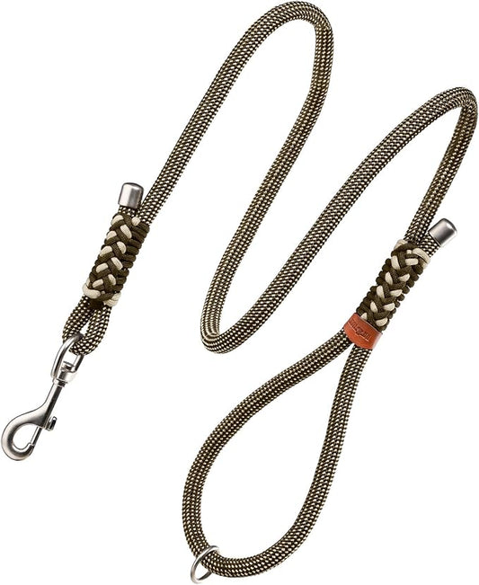 Heavy Duty Dog Leash- 6 FT Handmade Rope with Rotating Metal Clip, No Pull Training Slip Lead Comfortable for The Strong Large Medium Pets (Heavy Duty Dog Leash (Green), 6 FT Dog Leash)