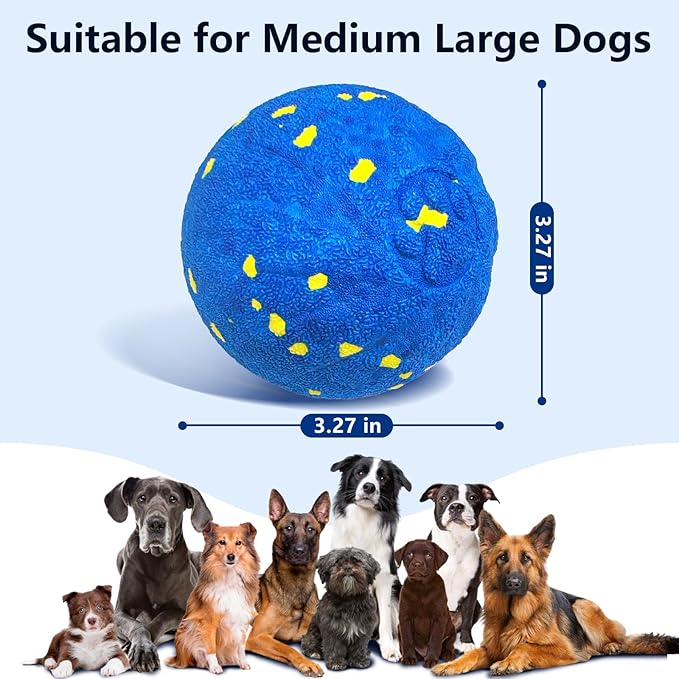 Interactive Dog Toy Ball, Smart Electric Ball - Automatic Bouncing Rolling Moving Jumping Vibrating - 3 Modes Water Resistant Balls for Medium Large Dogs - Chase Pet Toys to Keep Them Busy