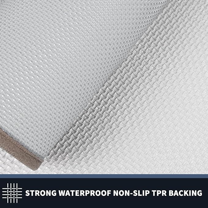 PURRUGS Dirt Trapping Door Mat 32" x 72", Non-Slip/Skid Machine Washable Entryway Rug, Shoes Scraper, Throw Rug, Super Absorbent Area Rug for Muddy Wet Shoes and Paws, Beige & Grayish Brown