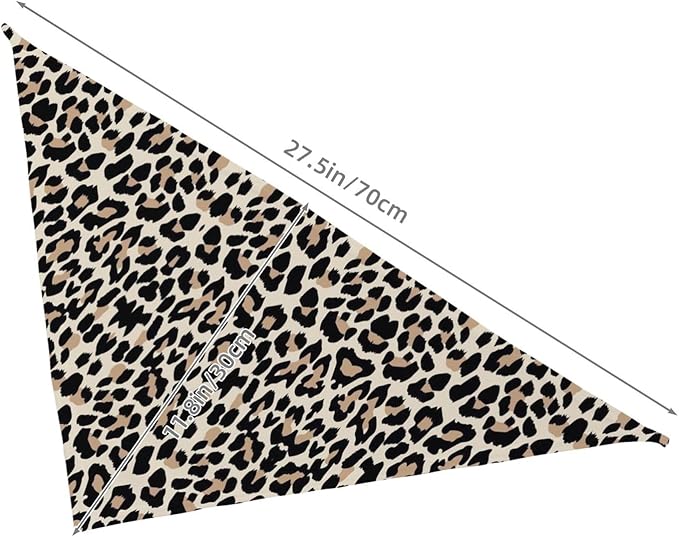 Leopard Print Dog Bandana,Soft Comfortable Pet Triangle Bibs Scarf for Puppy Cats Dogs, Cute Leopard Designs Washable Kerchief Scarf for Dog Lovers (Black)