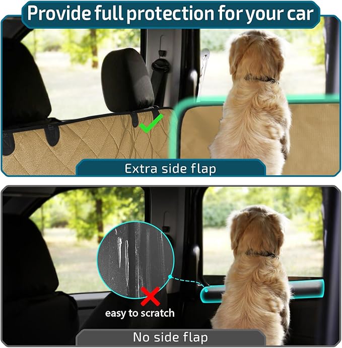 Veckle Cargo Liner, SUV Cargo Cover for Dogs with Side Flaps Hammock Water Resistant Nonslip Dog Seat Cover Area Protector Scratchproof for SUVs Sedans Vans