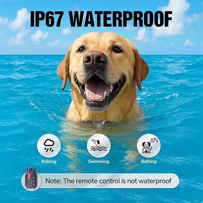 Dog Shock Collar with Remote – 3300ft Range, Waterproof & Rechargeable, Adjustable Beep, Shock, Vibration & Ultrasonic Modes, Dog Training Collar for Obedience & Behavior Control, Navy Blue