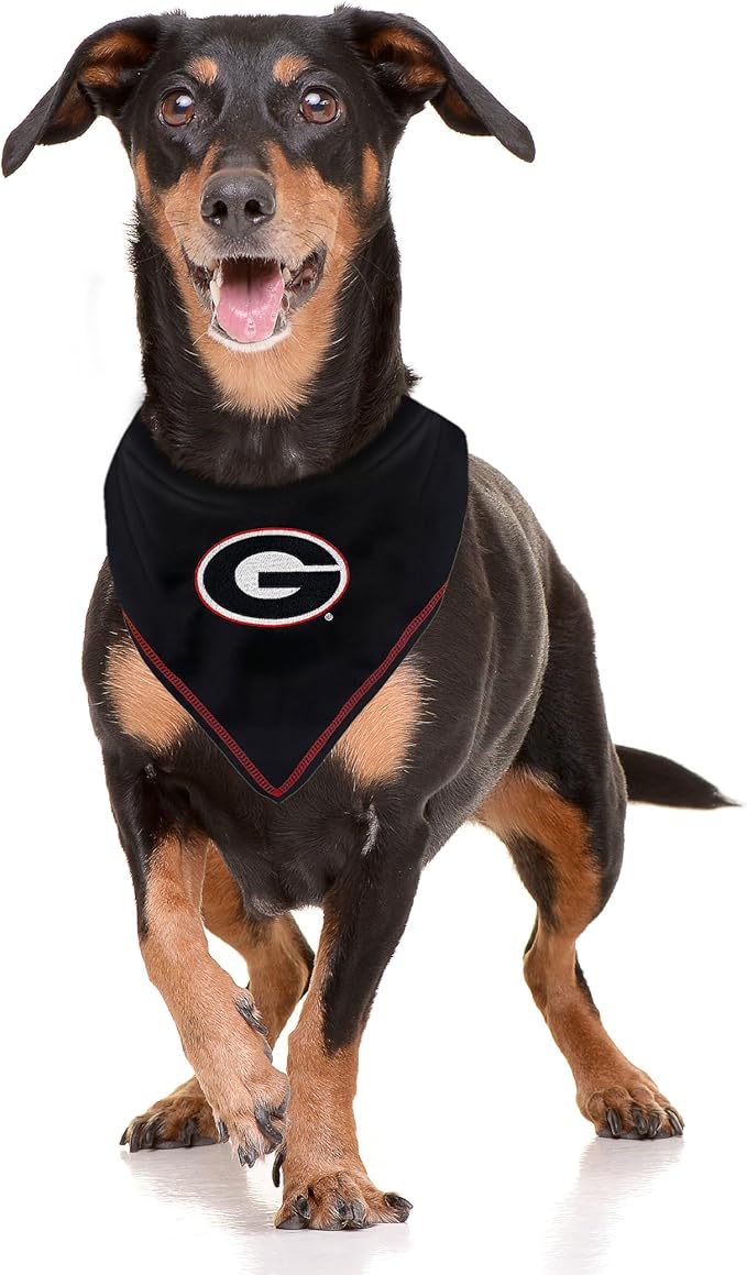 NCAA Georgia Bulldogs Tie Bandana, Small/Medium. Dog Bandana Scarf Bib for Pet Cat Dog. The Ultimate Game-Day, Party Bandana