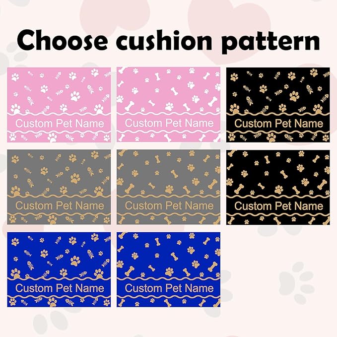 Personalized Dog Cat Food Mat Non-Slip Custom Dog Feed Placemat Water Absorbent Customized PU Mats for Pet Food and Water-Style1