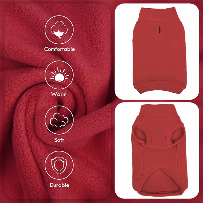 2 Pack Dog Sweaters Winter Fleece Sweatshirt Stretchy Vest Pullover for Dogs Clothes Warm Pet Pajamas Christmas for Meidum and Large Dogs