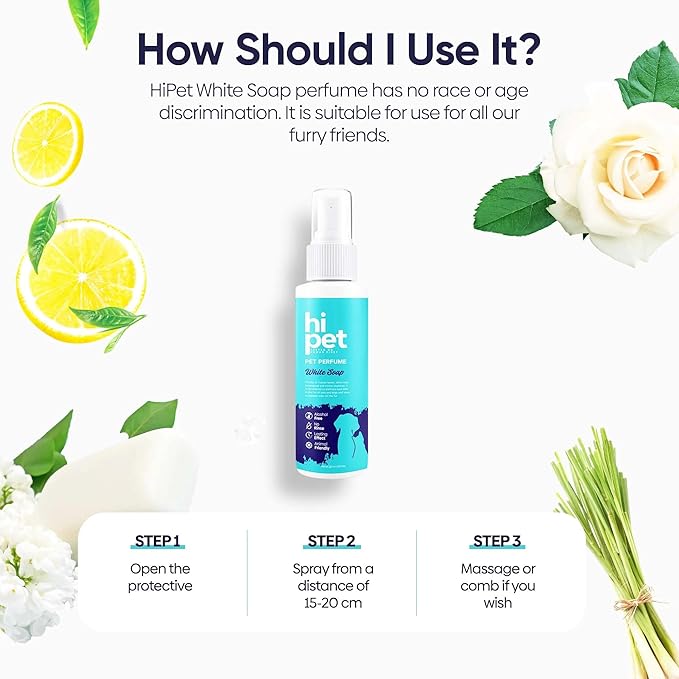 White Soap Pet Perfume, Cat & Dog Perfume Spray Long Lasting, Cat and Dog Cologne to Soften, Shine, Refresh the Coat, 4.06 Fl Oz (Pack of 6)