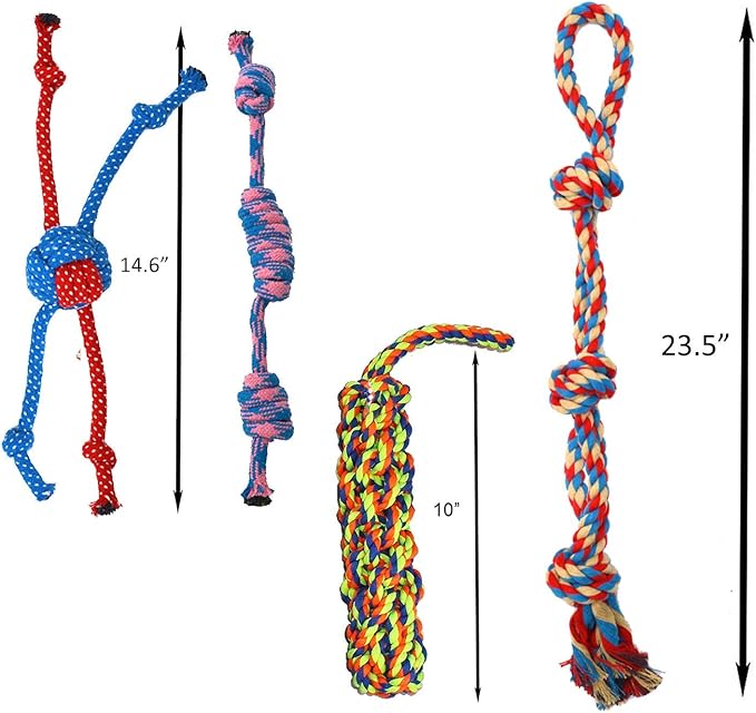 Jalousie 14 Pack Puppy Chew Dog Rope Toy Assortment for Small Medium Large Breeds