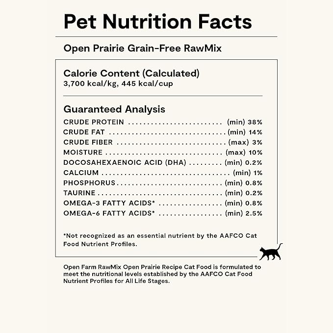 Open Farm, RawMix Dry Cat Food, Protein-Packed Kibble Coated in Bone Broth with Freeze Dried Raw Chunks, for Indoor & Outdoor Cats, Chicken & Turkey Grain-Free Recipe, 8lb Bag