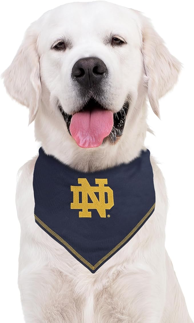 Pets First NCAA Notre Dame Tie Bandana, Large/x-Large. Dog Bandana Scarf Bib for Pet Cat Dog. The Ultimate Game-Day, Party Bandana (ND-3550-L-XL)