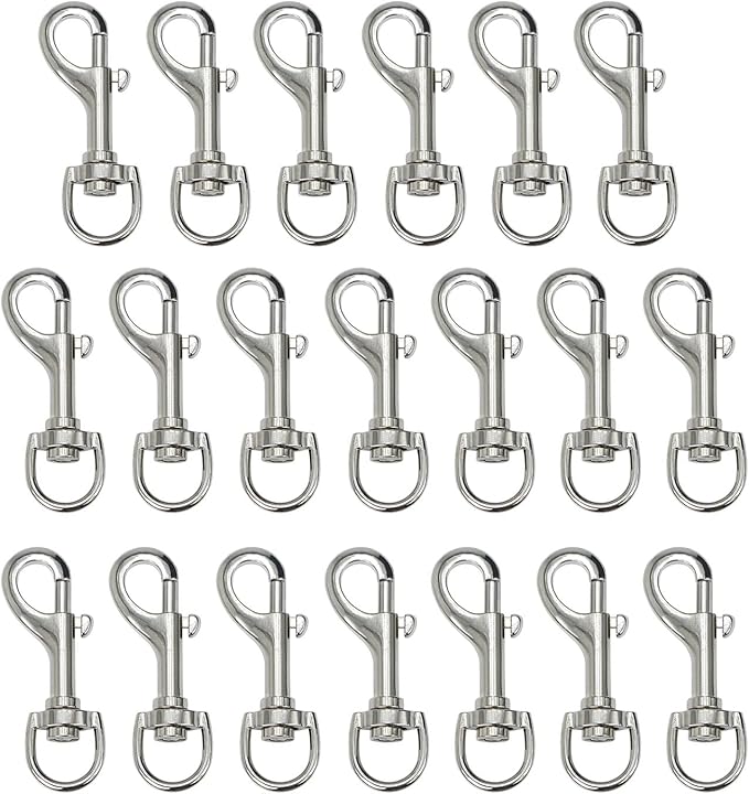 Heavy Duty Swivel Snap Hooks Pet Buckle Trigger Clip Clasp for Linking Dog Leash Collar Key Chain Clothlines (2-3/4" (7cm), 20 Pack)