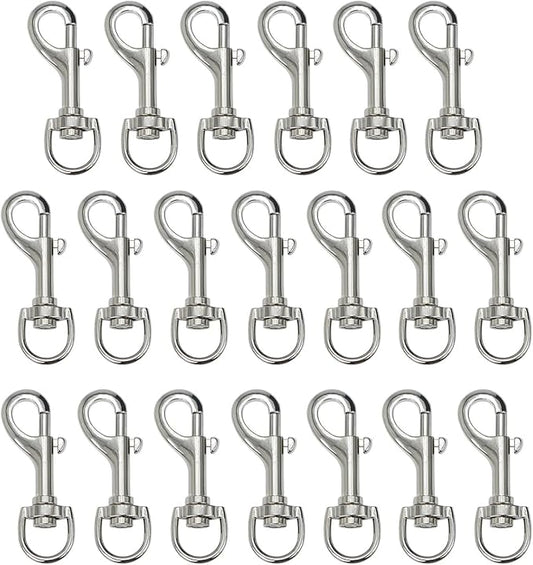 Heavy Duty Swivel Snap Hooks Pet Buckle Trigger Clip Clasp for Linking Dog Leash Collar Key Chain Clothlines (2-3/4" (7cm), 20 Pack)
