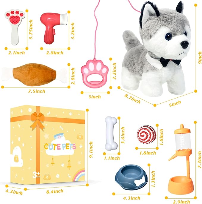 Puppy Toys for Kids, Toy Dogs That Walk and Bark, Walking Dog Toy for Kids with Leash, Interactive Stuffed Puppy with Remote Control, for Girls and Boys Aged 3-7 Year Old