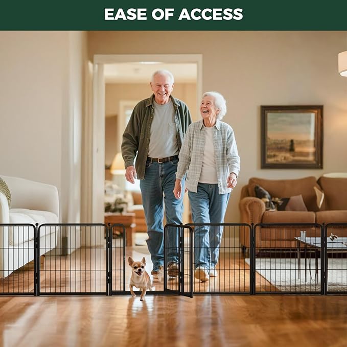 FXW Homeplus Unleashed Indoor Dog Playpen - Stress-Free and Safe Play, Heavy Duty 24 Inch 6 Panels Dog Pen for Puppy and Small Dogs, Black│Patented