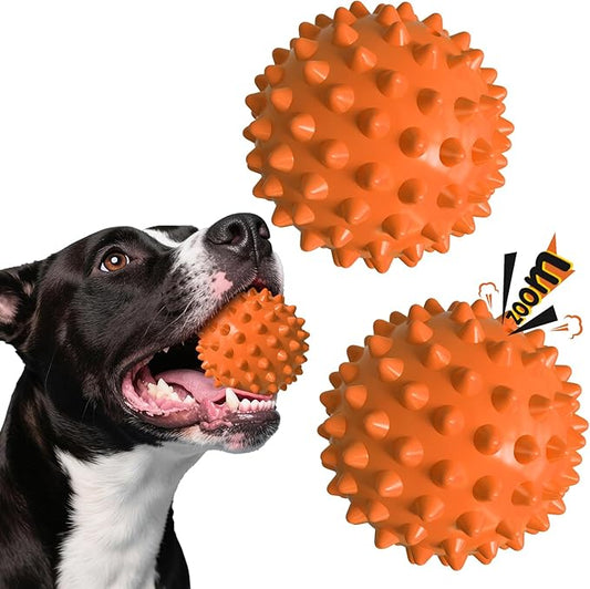 Apasiri Dog Balls for Aggressive Chewers, Dog Toys for Aggressive Chewers, Squeaky Balls for Dogs, Floatable Dog Toys for Aggressive Chewer Large Breed Peanut Butter 2 Pack
