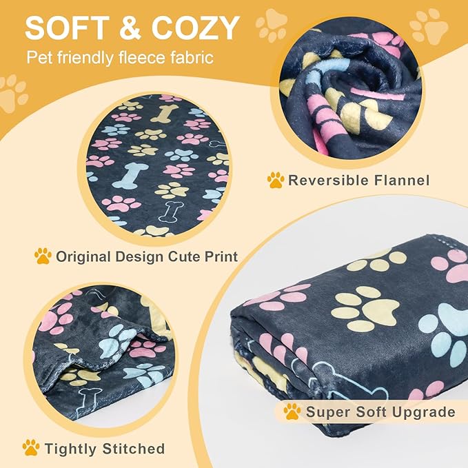 Dog Blanket for Medium Dogs Washable - Soft Fluffy Puppy Blanket with Premium 300GSM Coral Fleece, Cozy Calming Cat Blankets for Indoor Cats for Kitten Doggy, Navy Blue