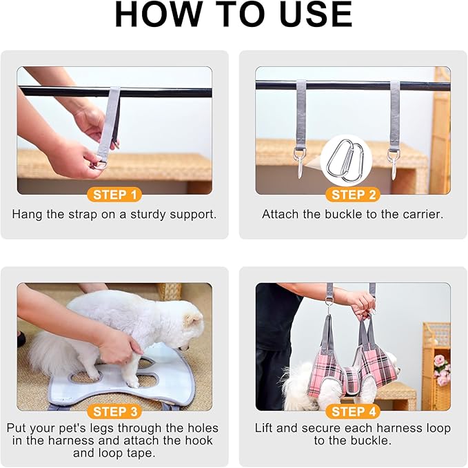 BEAUTYZOO Dog Grooming Hammock for Small Dogs Cat- Dog Sling for Nail Trimming/Clipping- Dog Hanging Harness Holder with Thick Fabric Neck Support & Strap Restraint Claw Care, Beige XS