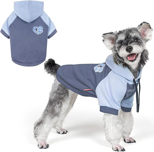 KYEESE Dog Hoodie Stretchy Cat Coat with Leash Hole Soft Dog Clothes for Small Dogs Pet Sweatshirt with Drawstring Dogs Winter Coat for Cold Weather Comfort Cat Sweater Warm Pet Clothes